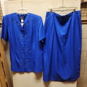 Sweet Life Royal blue 2pc skirt set Womens Size 20 Vintage 2000s NEW